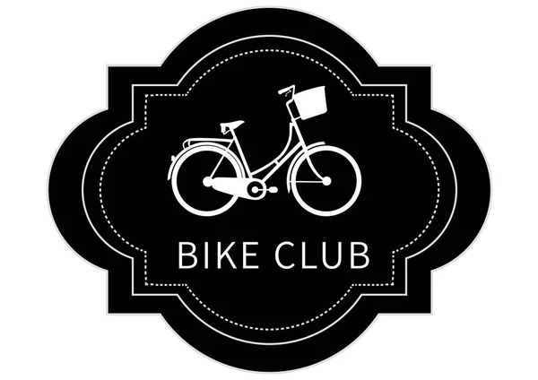 Текст Велосипедного Клуба Иконкой Велосипеда Абстрактном Черном Баннере Белом Фоне — стоковое фото