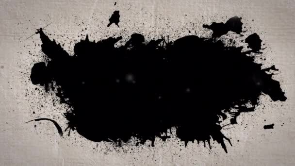 Animatie Van Zwarte Specs Bloedvlek Beige Achtergrond Horror Angst Halloween — Stockvideo