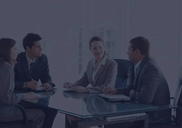 Businesspeople Discussing Together While Sitting Meeting Room Modern Office Business — Stock Photo, Image