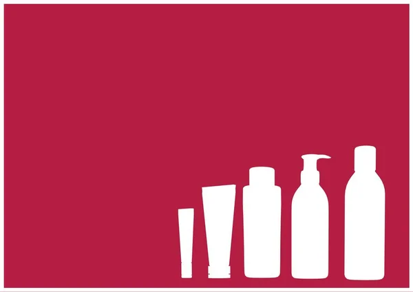 Digitally Generated Image Multiple Cleaning Detergent Bottle Icons Red Background — Stock Photo, Image