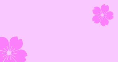 Mavi arka planda hareket eden iki çiçek ikonunun canlandırması. eğitim, bilgi ve okul konsepti dijital olarak oluşturulmuş video.