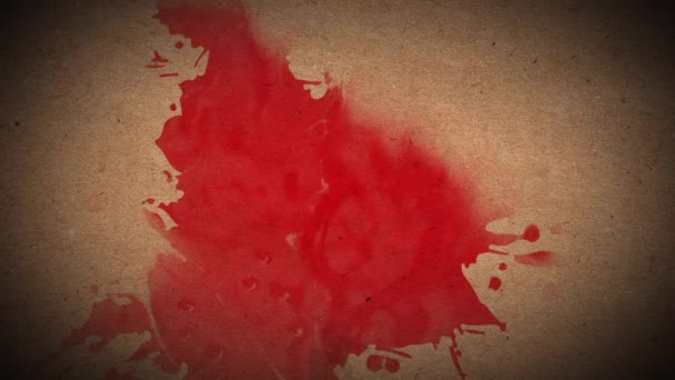 Animation Blood Stain Appearing Brown Background Horror Fright Halloween Tradition — Stock Video