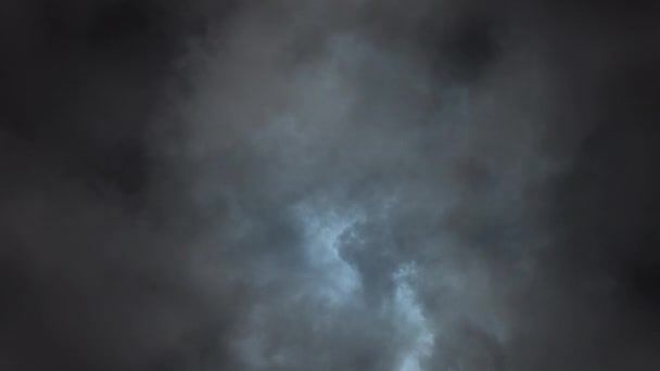 Анимация Молнии Облаков Над Бурным Небом Хэллоуинская Традиция Концепция Празднования — стоковое видео