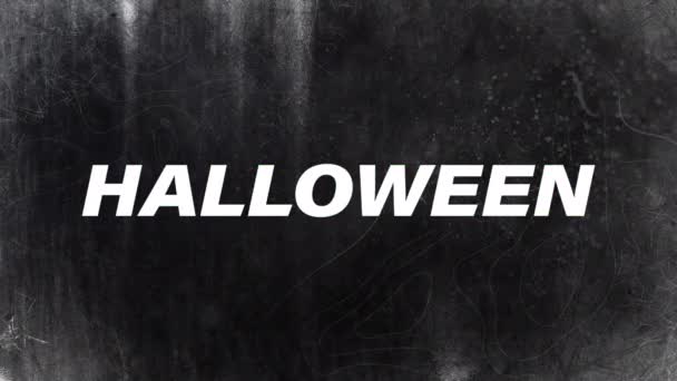 Animazione Testo Halloween Sfondo Nero Horror Paura Tradizione Halloween Concetto — Video Stock