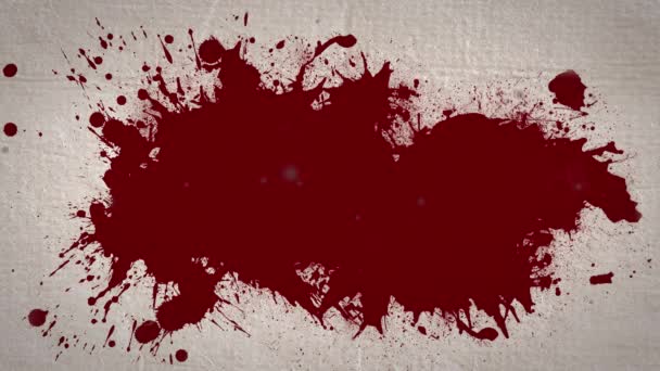Анимация Пятна Крови Бежевом Фоне Ужас Ужас Традиции Хэллоуина Концепция — стоковое видео
