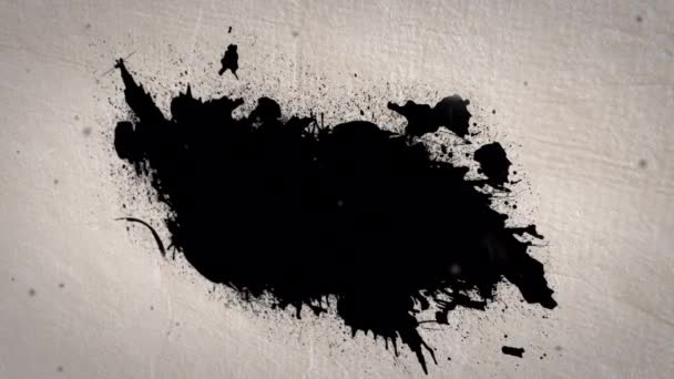 Анімація Чорних Плям Плям Крові Бежевому Фоні Жах Страх Традиція — стокове відео