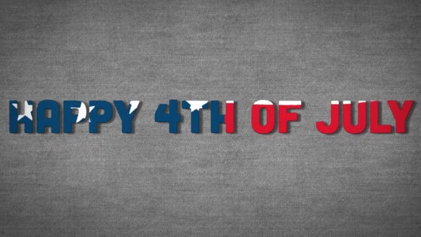 American Flag Design Happy 4Th July Text Grey Background American — Stock Video