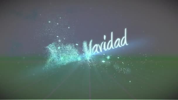 Digitale Animation Von Felix Navidad Text Und Leuchtenden Sternen Die — Stockvideo