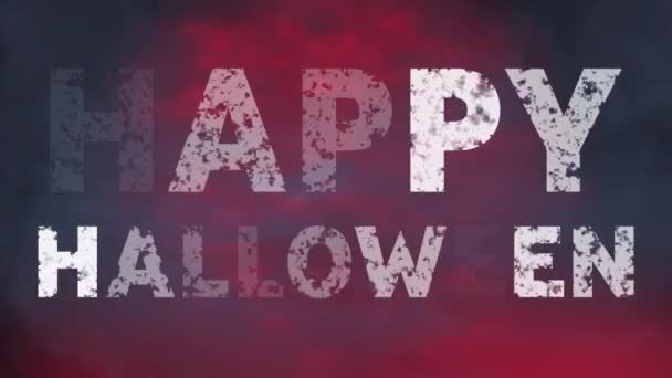 Animação Texto Feliz Halloween Sobre Pontos Luz Fundo Vermelho Halloween — Vídeo de Stock