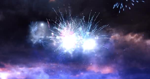 Κινούμενα Σχέδια Χαρούμενων Diwali Κείμενο Πάνω Από Πυροτεχνήματα Γιορτές Diwali — Αρχείο Βίντεο