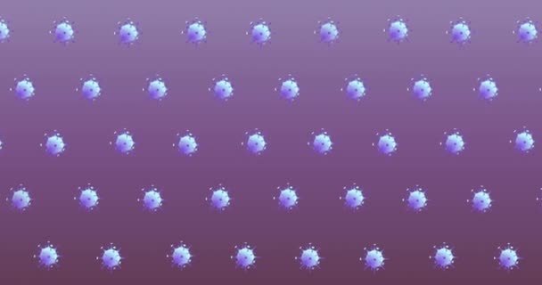 粉红背景下病毒细胞的动画化 Coronavirus Covid期间的医疗和保健服务 — 图库视频影像