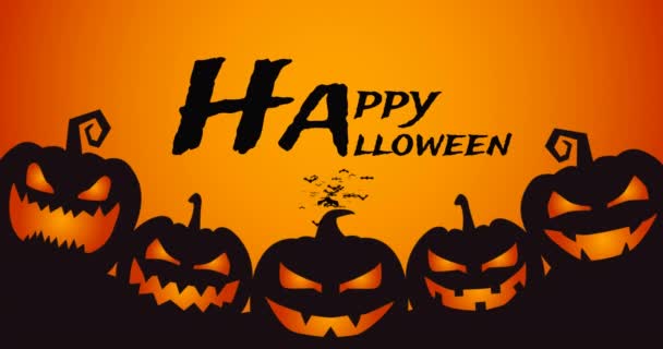 Animación Halloween Saludos Adn Murciélagos Sobre Gato Linterna Sobre Fondo — Vídeos de Stock