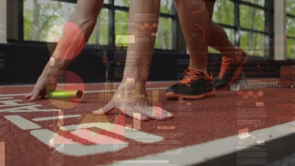 Animazione Delle Statistiche Sul Funzionamento Maschile Forma Connessioni Globali Sport — Video Stock