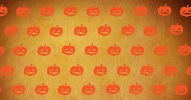 Animação Abóbora Caindo Fundo Laranja Halloween Tradição Celebração Conceito Vídeo — Vídeo de Stock