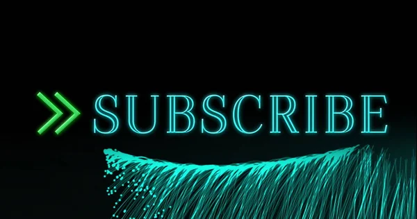 Image Neon Subscribe Text Explosion Green Light Trails Global Connection — Stock Photo, Image