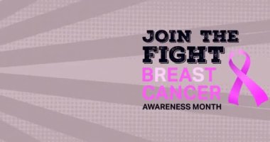 Pembe arka planda meme kanseri farkındalığı metninin animasyonu. Göğüs kanseri pozitif farkındalık kampanyası konsepti dijital olarak üretildi.