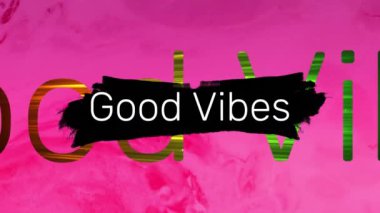 Pembe arka planda iyi titreşimlerin animasyonu. Geçmişi. Sosyal medya ve iletişim konsepti dijital olarak oluşturulmuş video.