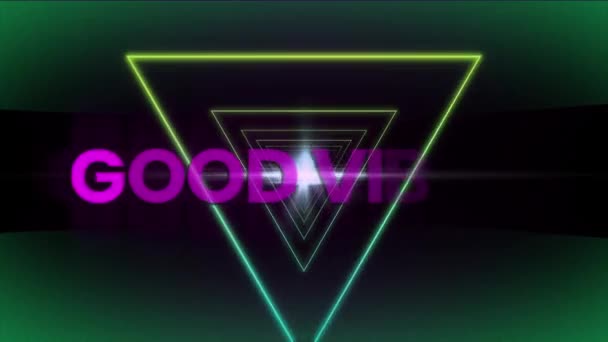 Animation Von Good Vibes Text Über Guten Geometrischen Formen Auf — Stockvideo