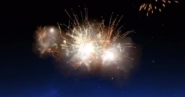 花火のお祝いに幸せなDiwaliテキストのアニメーション ディワリ 光の祭典 新年の伝統とお祝いのコンセプトデジタルで生成されたビデオ — ストック動画