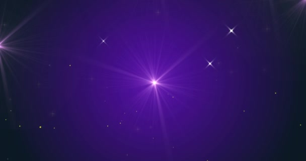Animación Texto Feliz Diwali Sobre Estrellas Brillantes Sobre Fondo Púrpura — Vídeo de stock