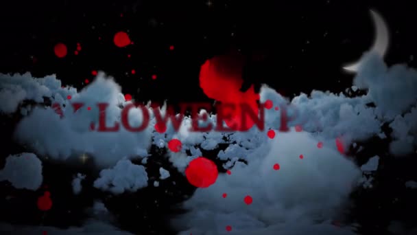 Animation Texte Fête Halloween Sur Les Taches Sang Lune Les — Video