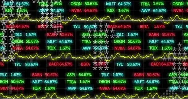 Animação Setas Sobre Processamento Dados Financeiros Conceito Global Negócios Finanças — Vídeo de Stock