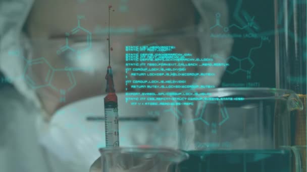 과학자들을 대상으로 의학적 데이터 애니메이션 글로벌 데이터 디지털 인터페이스 디지털 — 비디오