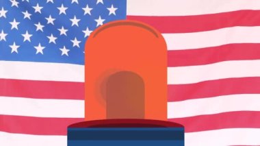 Amerika Birleşik Devletleri bayrağı üzerinde Mutlu İşçi Bayramı metni. Amerikan vatanseverliği, gelenek ve kutlama konsepti dijital olarak oluşturulmuş video.