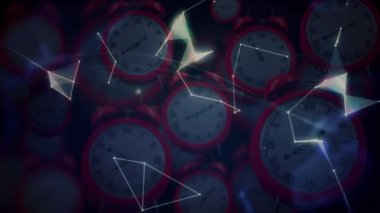 Kadın saatleri üzerindeki bağlantı ağının animasyonu. küresel bağlantılar, veri işleme ve dijital arayüz konsepti dijital olarak oluşturulmuş video.
