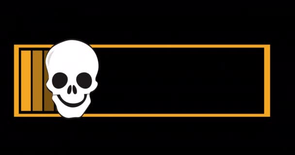 Animation Loading Bar Skull Black Halloween Tradition Celebration Concept Digitally — Stock Video