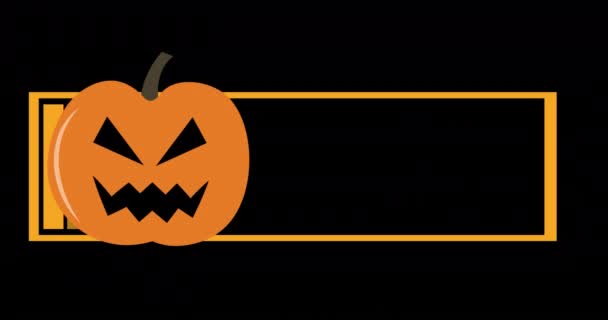 Animación Barra Carga Con Calabaza Negro Halloween Tradición Celebración Concepto — Vídeos de Stock