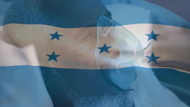 Animatie Van Vlag Van Honduras Zwaaien Patiënt Onder Ventilator Wereldwijde — Stockvideo