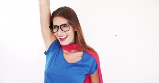Animação Texto Poder Menina Sobre Mulher Super Herói Poder Feminino — Vídeo de Stock