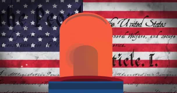 Animacja Tekstu Dnia Pracy Nad Flagą Stanów Zjednoczonych Ameryki Amerykański — Wideo stockowe