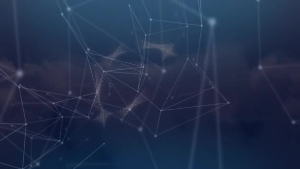 Animação Rede Conexões Triângulo Digital Sobre Fundo Azul Escuro Conexões — Vídeo de Stock