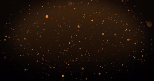 Animación Cálidas Manchas Naranjas Brillantes Flotando Sobre Fondo Marrón Concepto — Vídeo de stock