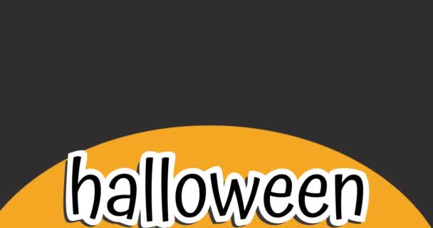 Animation Halloween Text Monsters Grey Halloween Tradition Celebration Concept Digitally — Stock Video