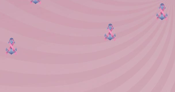 Animación Del Texto Sensibilización Sobre Cáncer Mama Sobre Fondo Rosa — Vídeo de stock
