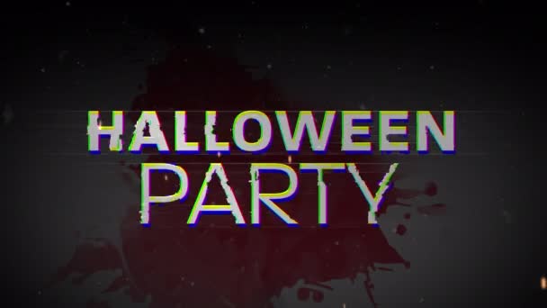 Animation Von Text Der Halloween Party Über Hellen Flecken Und — Stockvideo