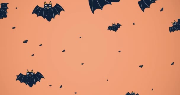 Animacja Spadających Nietoperzy Różowym Tle Halloween Tradycja Koncepcja Świętowania Cyfrowo — Wideo stockowe