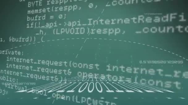 Animação Processamento Dados Fundo Verde Negócio Global Processamento Dados Conexões — Vídeo de Stock