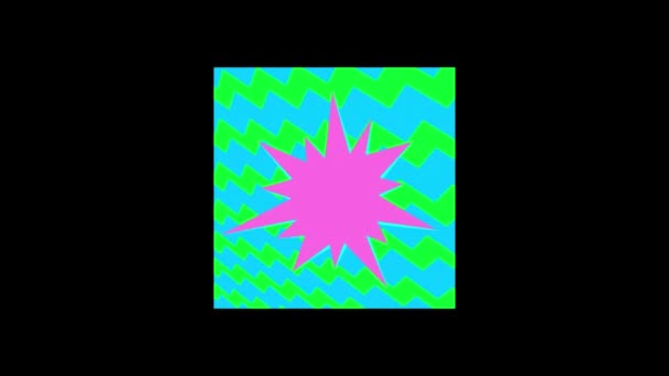 Animatie Van Bewegende Kleurrijke Grafische Zwarte Achtergrond Kleur Beweging Energie — Stockvideo