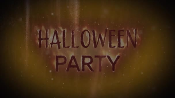 Animacja Płonącego Halloween Party Brązowym Tle Halloween Tradycja Koncepcja Świętowania — Wideo stockowe