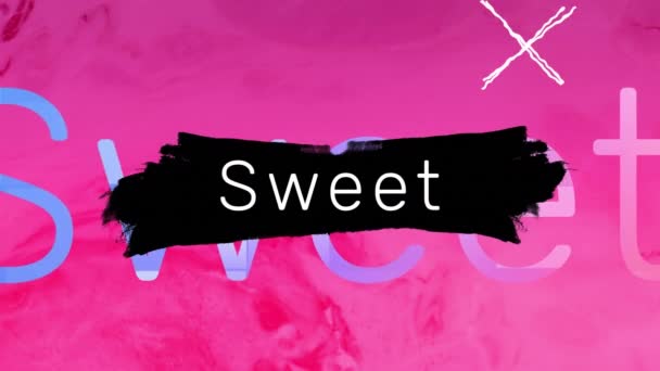 Animation Von Süßem Text Auf Rosa Hintergrund Hintergrund Social Media — Stockvideo