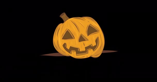 Animace Halloween Dekorace Černém Pozadí Halloween Tradice Koncepce Oslav Digitálně — Stock video