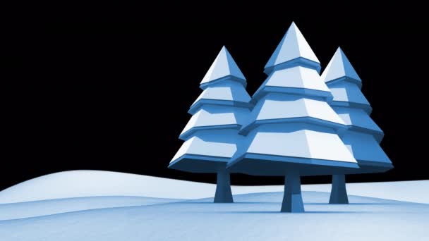 Animación Nieve Cayendo Sobre Paisaje Nocturno Invierno Navidad Invierno Tradición — Vídeo de stock