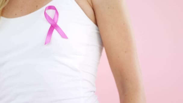 Animation Texte Sensibilisation Cancer Sein Sur Femme Caucasienne Cancer Sein — Video