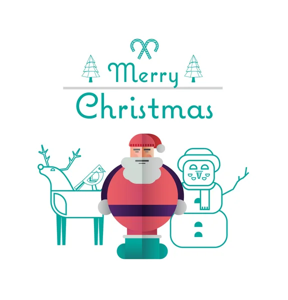 Message de voeux de Noël avec illustrations — Image vectorielle