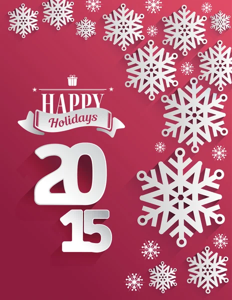 Happy holidays 2015 message vector — Stock Vector