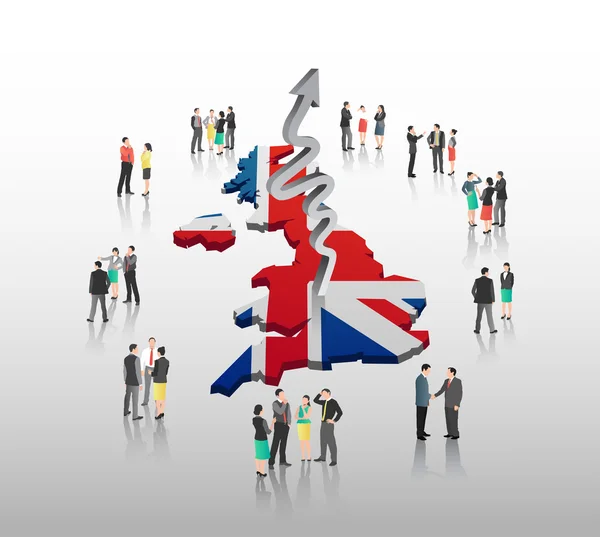 Inglese business people vettoriale con bandiera — Vettoriale Stock